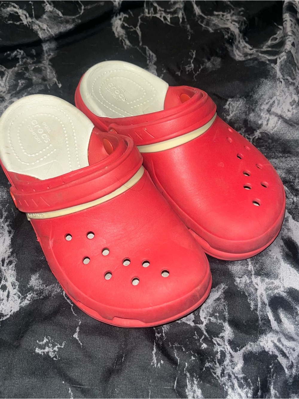 Vintage CROCS mod duet sport Red Clog with Cream Footbed m5 w7